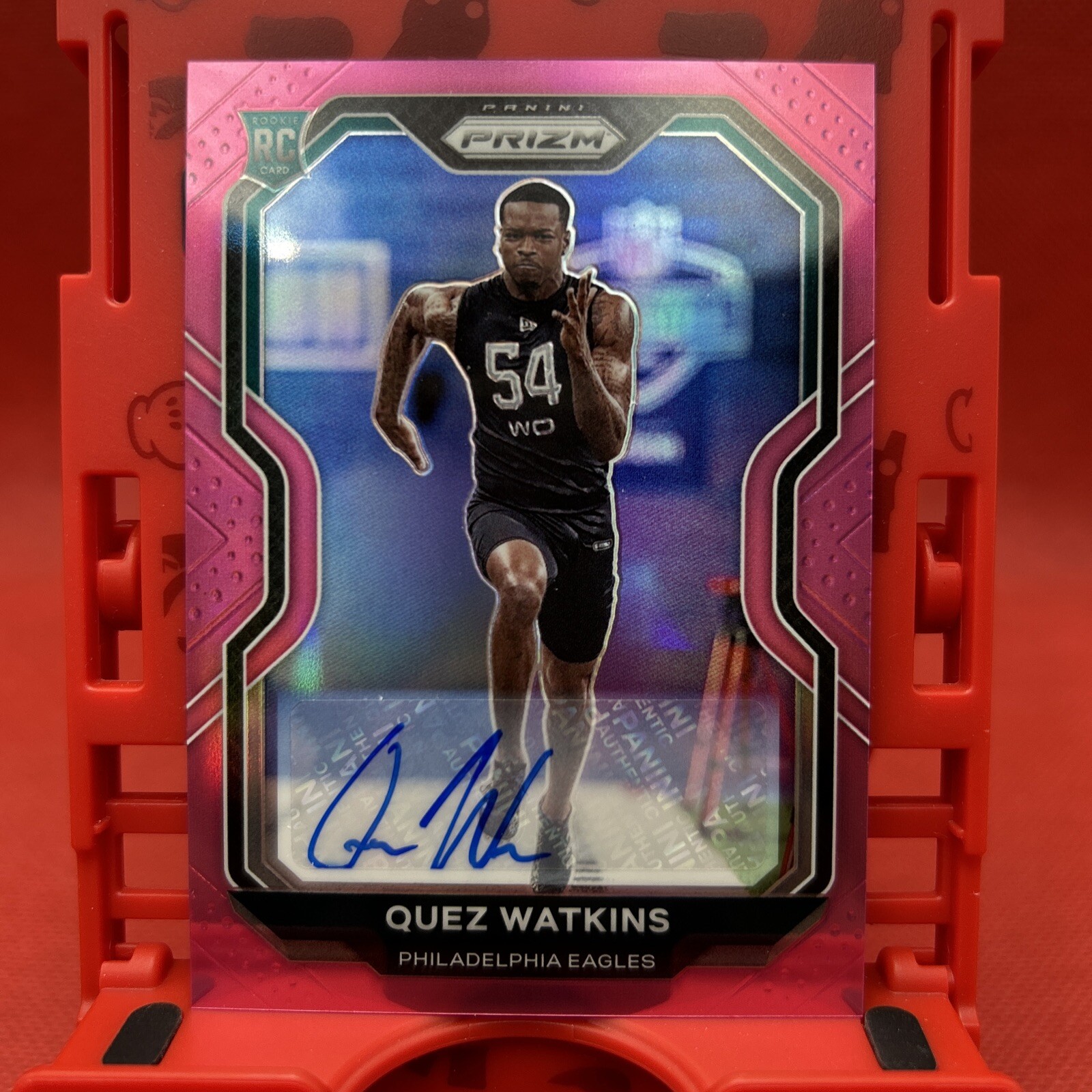 2020 Panini Prizm Rookie Pink Prizm Auto Quez Watkins #344 Rookie Auto RC