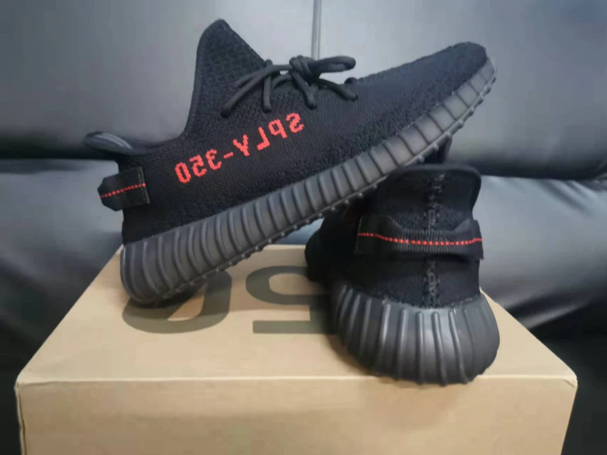 Adidas Yeezy Boost 350 V2 Bred Black Red CP9652 Men Size 7 - 10.5