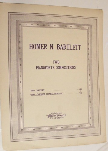 2 Planoforte Compositions Sheet Music 1919 Homer N Bartlett vintage