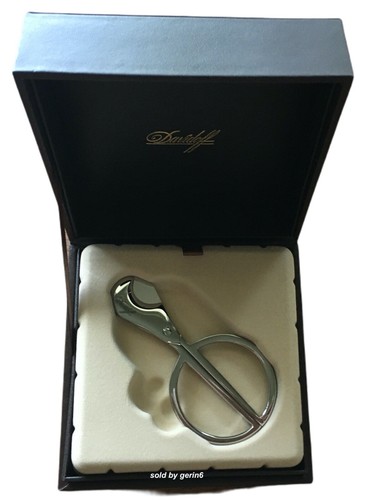 Davidoff Stainless Steel Pocket Cigar Scissors & Pouch, Cutter 90262, New In Box - Picture 3 of 7
