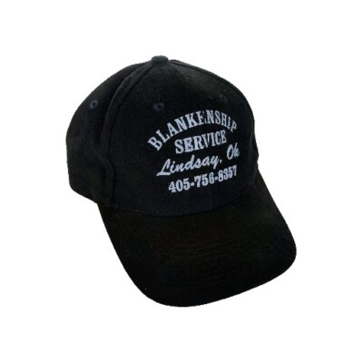 Blankenship Service Lindsay Oklahoma Strapback Cap Black Hat Printed Logo