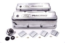 Ford M-6582-z351 Sbf Valve Covers Aluminum Polished Tall Ford Racing Logo Pa
