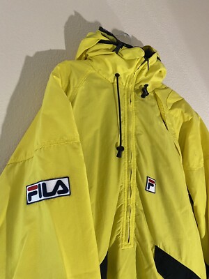 Vintage Fila Alpine Ski Medium Jacket Yellow Parka Snowboard Retro