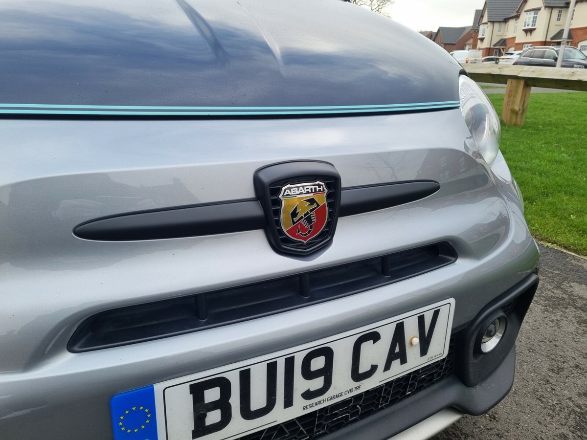 Fiat 500 Abarth NO '500' LOGO Matte Black Combo Badge Cover Trim