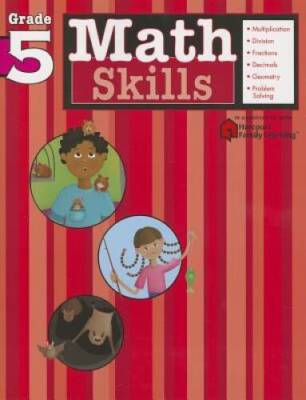 Math Skills: Grade 5 (Flash Kids Harcourt Family Learning) - Paperback - GOOD