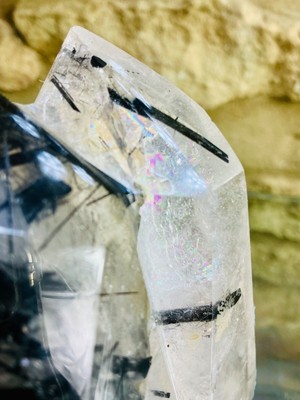 Quartz Rutilated Tourmaline Black Quartz Crystal 432g UK