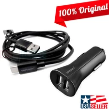 Verizon Dual-USB Car Charger and/or USB-C Data Cable for iPhone 15/Pro/Max/Plus