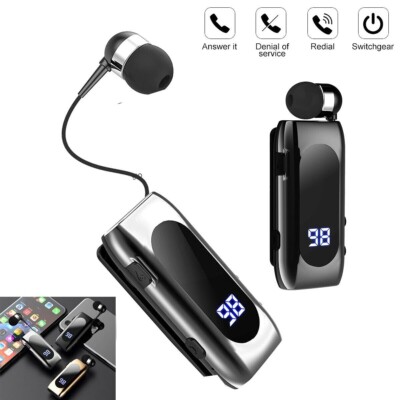 BLUTOOTH KABELLOSES MONO KOPFHÖRER EINZIEHBARES KOPFHÖRER DISPLAY CLIP ON K55 SC0