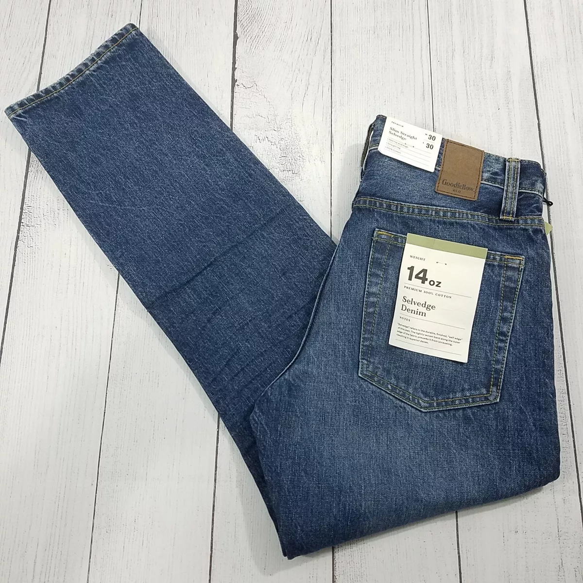 Goodfellow Co Slim Straight 14 oz Selvedge Jeans Size 30x30