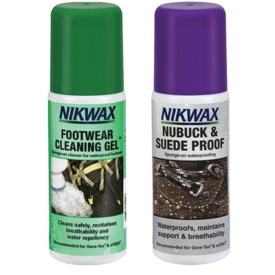 NIKWAX NUBUCK AND SUEDE PROOF + FOOTWEAR CLEANING GEL 125ml TWIN PACK