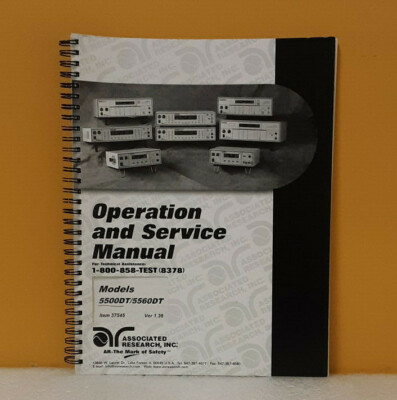 Associated Research Item 37545 Models 5500DT/5560DT Ver. 1.36 Op/Service Manual