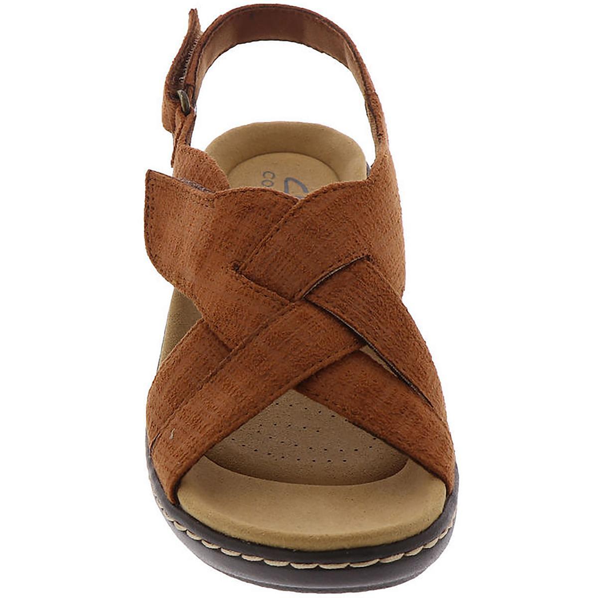 Clarks Womens Merliah Echo Brown Wedge Sandals Shoes 6.5 Wide (C,D,W