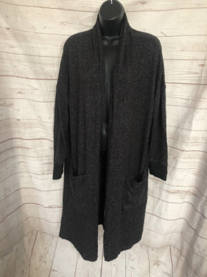Promod Women's Open Front Cardigan Black/Gray Size XL