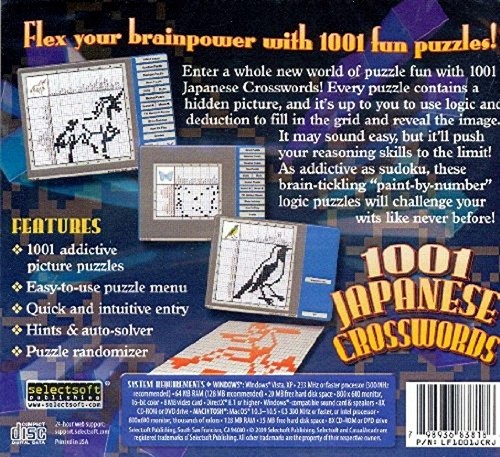 1001 Japanese Crosswords Addictive Picture Puzzles Fun PC Software Sealed New - Picture 2 of 5