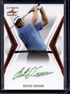Retief Goosen Auto 2012 Leaf Ultimate Golf Autogramm