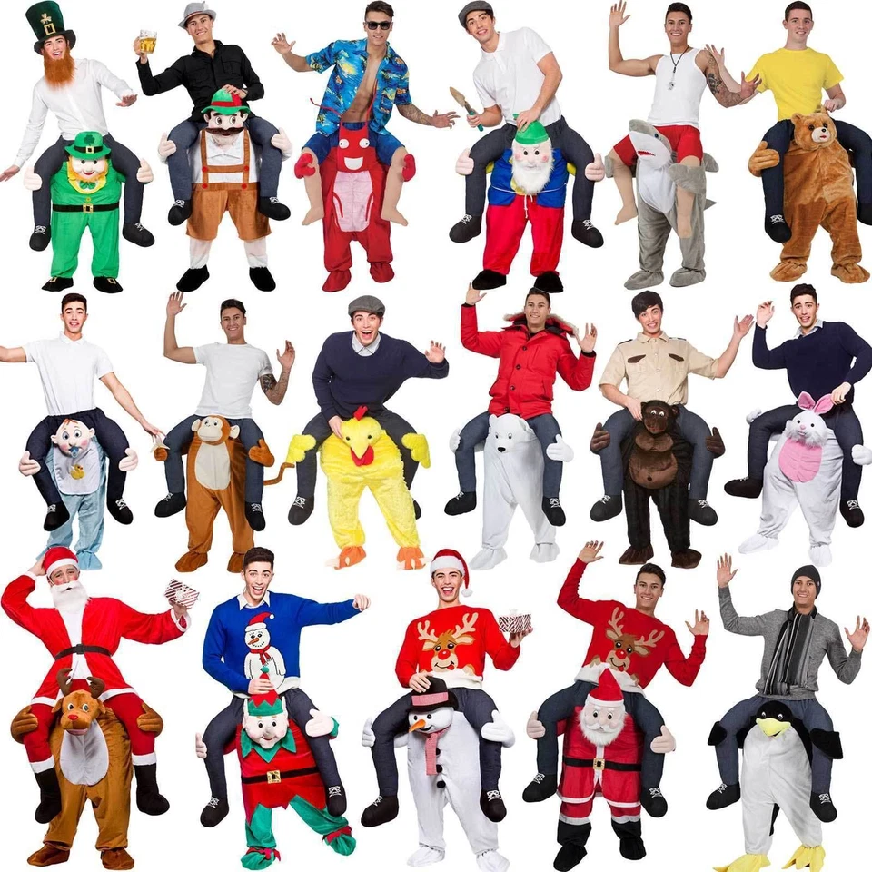  Halloween Costumes Men Women Mascot Carry Back Christmas Party Cosplay - Image 3 of 4