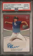2022 Perfect Game AUTO Red Shimmer 1/1 BARRETT KENT Los Angeles Angels PSA 10