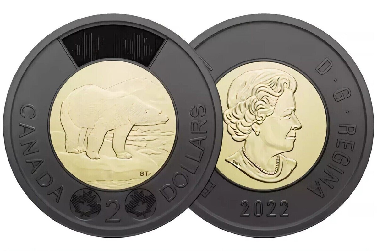 Canada 2022 Black Ring Commemorative $2 Toonie Coin - Queen