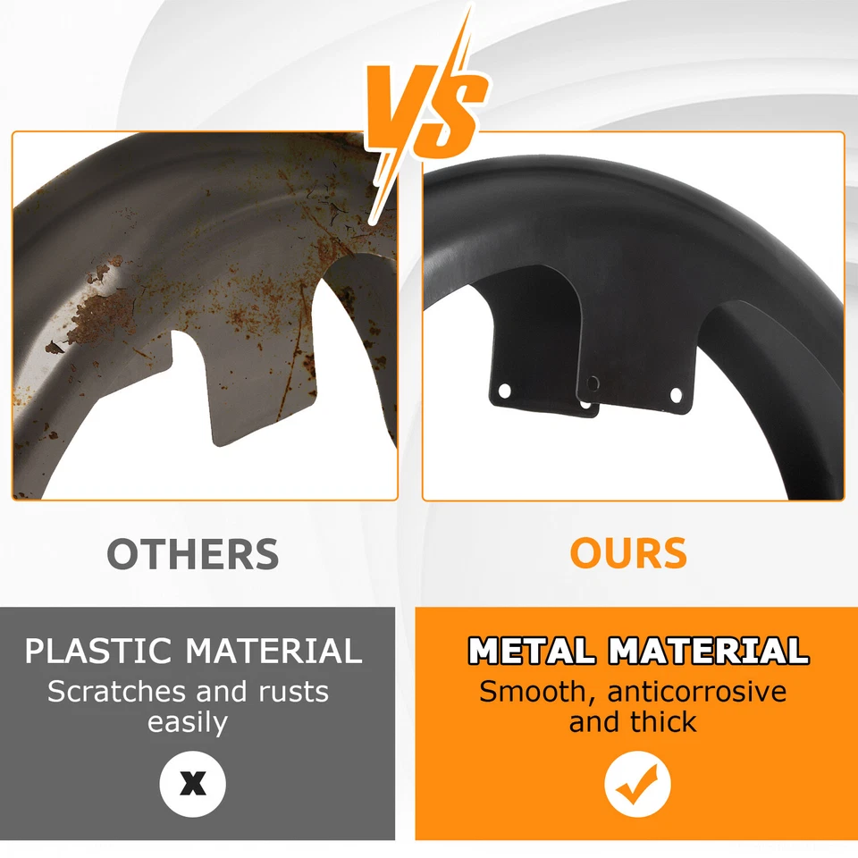 Guardabarros delantero envolvente de 21" de acero para Harley Touring Road Glide Custom Bagger Street Foto 4 de 4