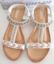 Damen sandalen Pantoletten Sommerschuhe mit Strasssteine 