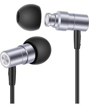 Stereo Headphones Headset Earbuds Earphones Wired W/Mic In ear Silver