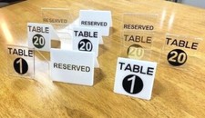 Table Numbers Sets Tent Shaped Restaurant Table Numbers Stand Gold Clear White