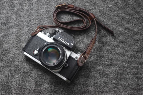 Adjustable Genuine Leather Shoulder Neck Strap for Camera Half Case Cover Bag - Picture 4 of 11