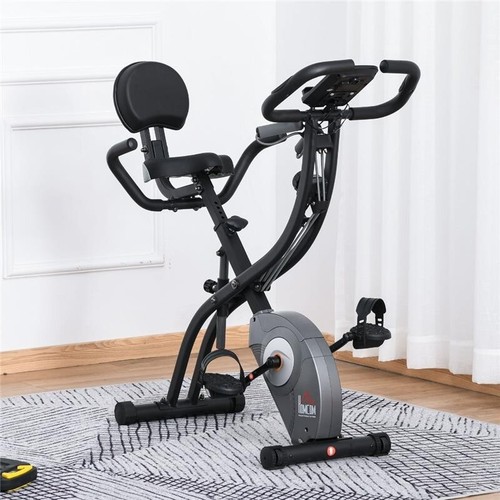 CYCLETTE PIEGHEVOLE CON SCHIENALE BANDE ELASTICHE E DISPLAY LCD GRIGIA - Foto 8 di 8