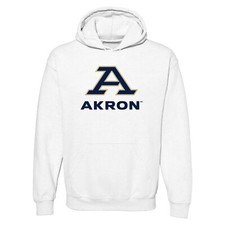 Akron Zips Primary Logo Licensed Hooded Sweatshirt - White