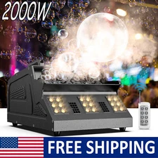 DMX Smoke Fog Bubble Machine RGB LED Light Bubble Blower Stage DJ Fogger