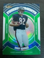 2007 Topps Finest Moments Greg Olsen Green Refractor #GO RC Rookie serial /199