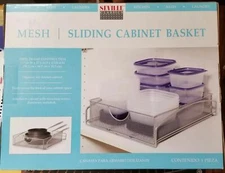 Seville Classics Pull-Out Sliding Cabinet Organizer Drawer, 13.5" Wx17.5"Dx4.2"H