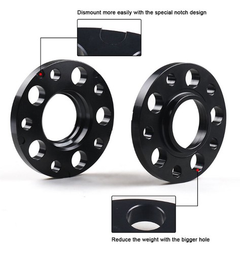 4* 15mm 5x120 72.56mm Hub Centric Wheel Spacers & 20Pcs Cone bolt W/sleeve Black - Picture 5 of 10