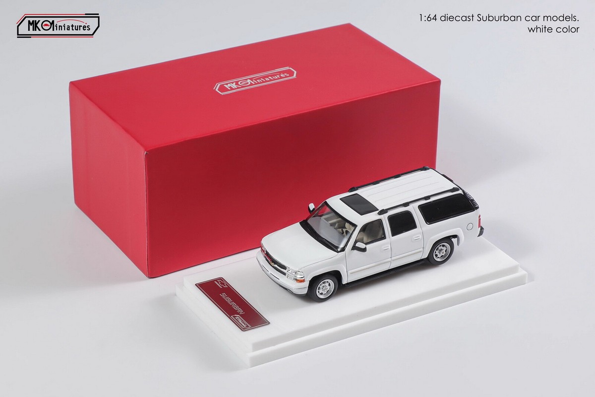 MK 1/64 Scale Chevrolet Suburban White Diecast Car Model Toy