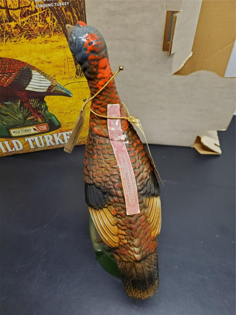 Vtg Austin Nichols Empty Wild Turkey Liquor Bottle 185 No. 6