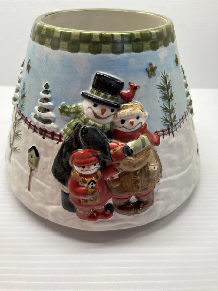 Yankee Candle Teresa Kogut Jack Frost Bas Relief 3D Candle Shade boneco de neve grande  - Imagem 2 de 4