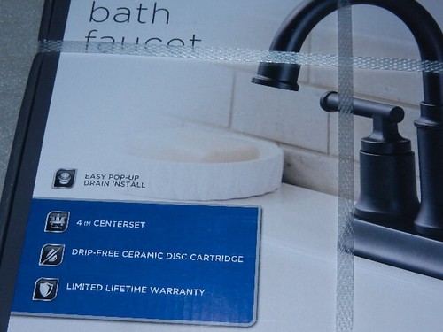 Nuevo grifo fregadero de baño Glacier Bay Oswell 4" conjunto central negro mate centro - Imagen 8 de 11