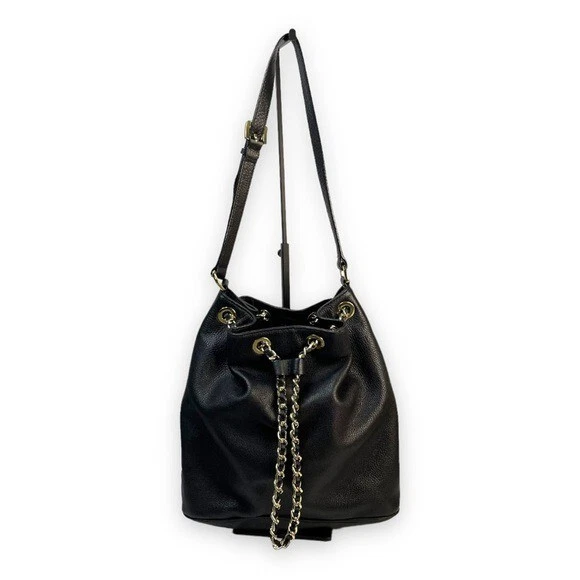 MICHAEL Michael Kors Leather Bucket Bag in Black