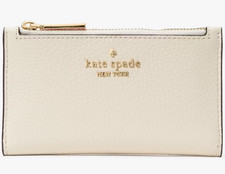 Kate Spade Julia Small Slim Bifold Ivory White Leather Wallet KK256 NWT 179