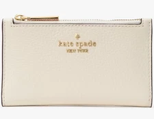 Kate Spade Julia Small Slim Bifold Ivory White Leather Wallet KK256 NWT $179