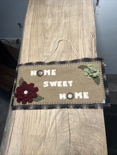 Handmade Home Sweet Home Banner With Buttons And Flowers 15x9