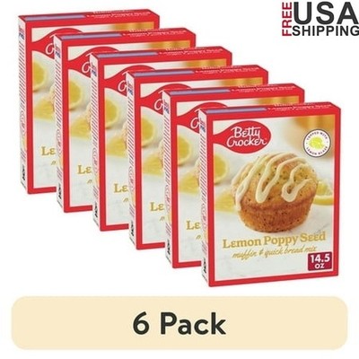 Muffin Quick Bread Mix Lemon Poppy Seed Streusel 6 Pack 14.5 oz Easy Bake New
