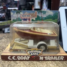 1999 THE CHEVRON CARS Collectible C.C. Boat 'N Trailer New in Box