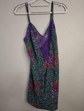 vintage Victoria's Secret Gold Label slip dress features a vibrant paisley.