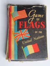 Vintage 1954 Game of Flags Card Game United Nations Complete 40 Cards Rules