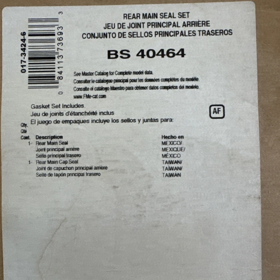 BS40464 Felpro 后主密封 全新 适用于雪佛兰 Olds Citation S10 拾音器 S-10 BLAZER — 第 3/3 张图片