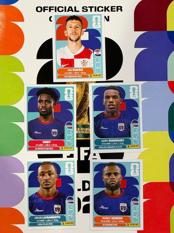 Panini FIFA World Cup 2026 Stickers 5-Card Lot CRO 16, CPV 5,9,15,18 Perisic+