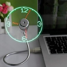 LED USB Clock Fan with Real Time Display Function,Stocking Stuffers for Men C...