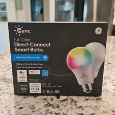 GE Cync Dimmable Full Color Direct Connect Smart Bulbs Two Pack Smart Bulbs Led