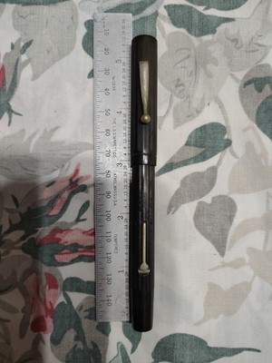 Vintage Black  Hard Rubber Fountain pen 14k Gold Medium Flex Nib USA 